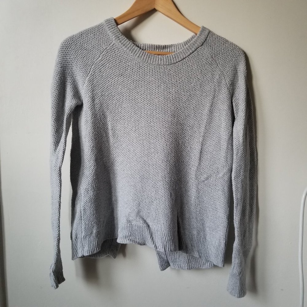 Madewell Light Gray Petal Back Sweater